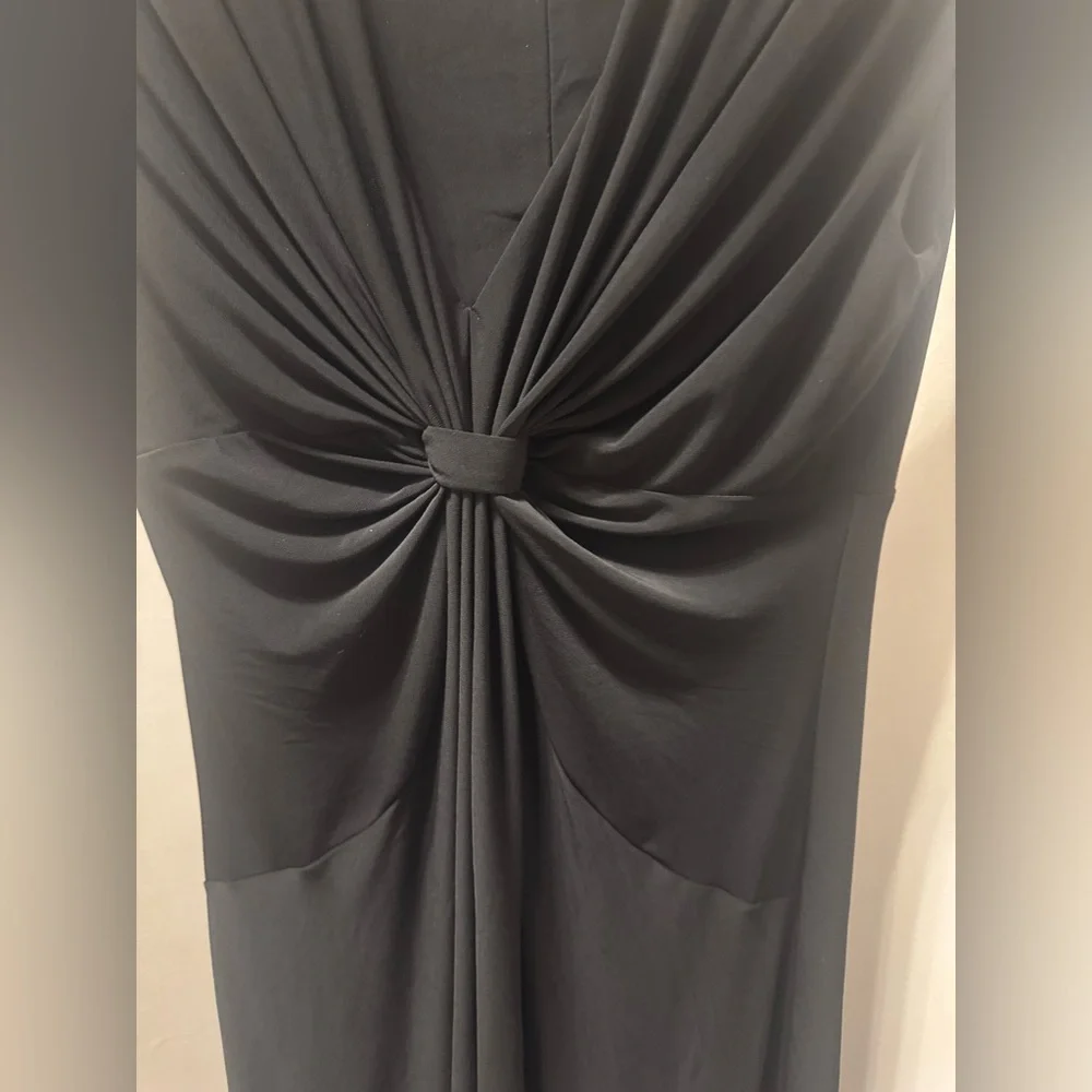 Nine West Black Knot Front Sleeveless Midi Dress Size 8 - Picture 4 of 6